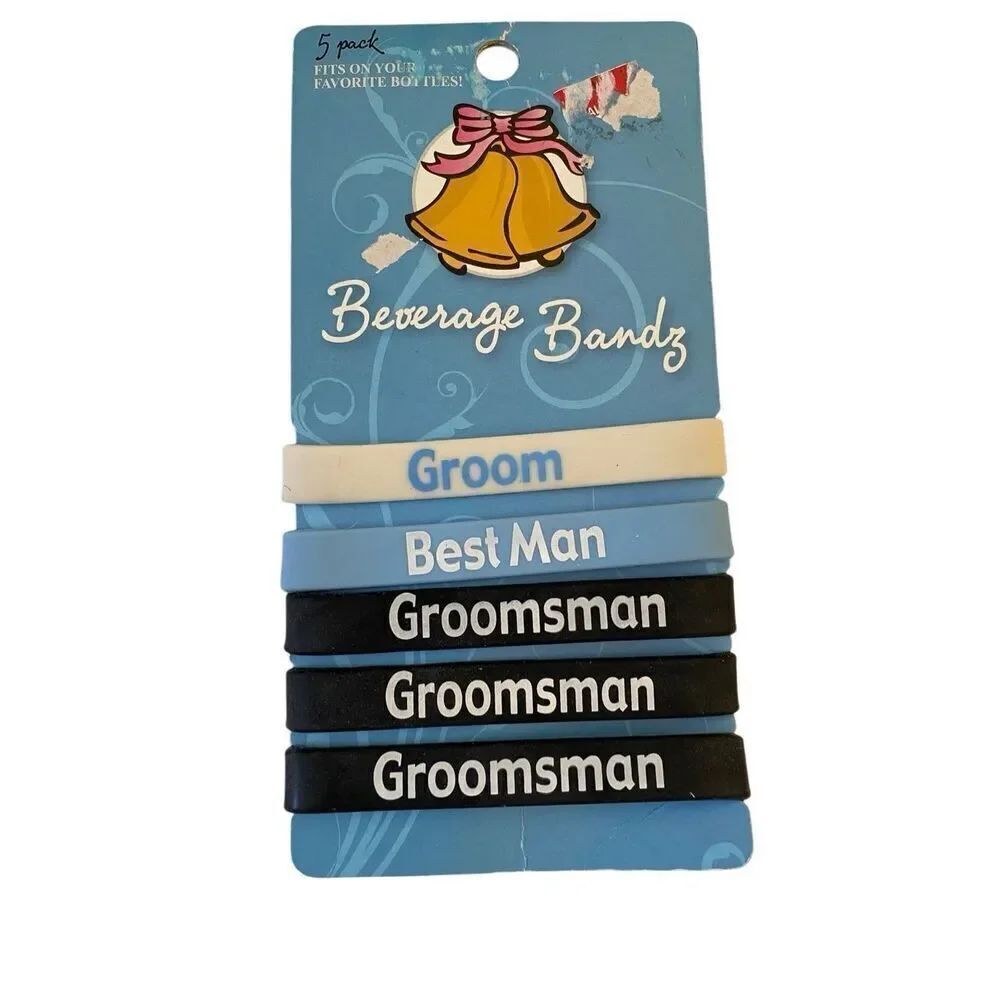 Wedding Party Beverage Bandz Groom Best Man Groomsman Bachelor